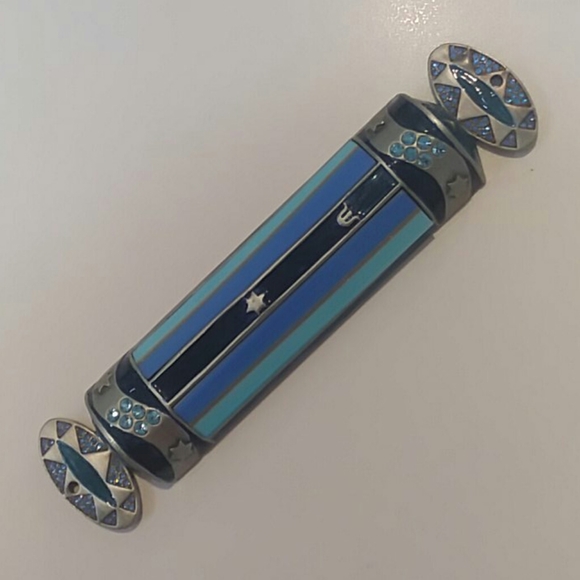 Beautiful Blue Glass Gemstone Mezuzah including sc - Picture 3 of 7